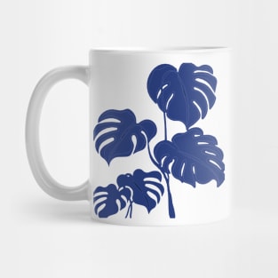 Blue Monstera Swiss Cheese Plant Cut Out Style v2 Mug